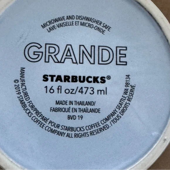 2019 Starbucks Blue/Grey Grande Logo Coffee Mug. 16oz - Picture 5 of 5